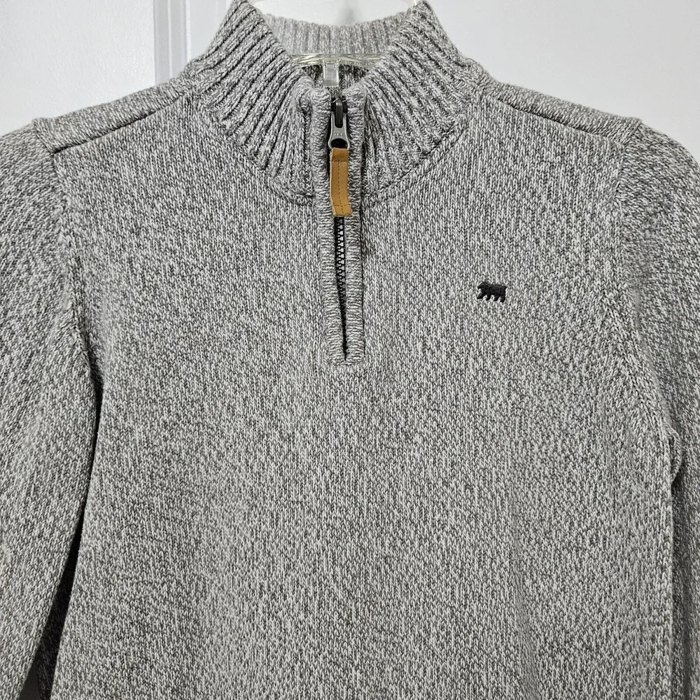 Carter's Sweater Boys 14 Gray Quarter Zip Mock Neck Cotton Marl Knit Pullover